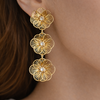 FABLLERY-Premium Anti-Tarnish Floral Dangle Earrings – Gold Plated Earrings for Women