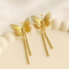 FABLLERY-Gold Butterfly Dangler Earrings for Women – Anti Tarnish