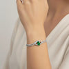 FABLLERY Elegant Anti-Tarnish Green Stone Bracelet for Women | Minimal Luxury Jewellery