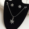 FABLLERY Necklace Anti-Tarnish Flower Set with Earrings
