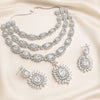 FABLLERY Elegant Anti-Tarnish Artificial Diamond Necklace Set - Luxury Jewelry Collection
