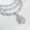 FABLLERY Elegant Anti-Tarnish Artificial Diamond Necklace Set - Luxury Jewelry Collection