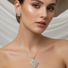FABLLERY American Diamond Studded Pendent Jewellery Set
