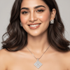 FABLLERY American Diamond Studded Pendent Jewellery Set