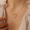 FABLLERY-Minimalist Anti-Tarnish Heart Pendant Necklace