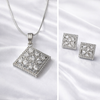 FABLLERY American Diamond Studded Pendent Jewellery Set